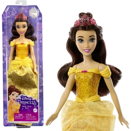 Disney Princess Belle Fashion Doll with Brown Hair, Brown Eyes & Tiara AccessoryOne Size,