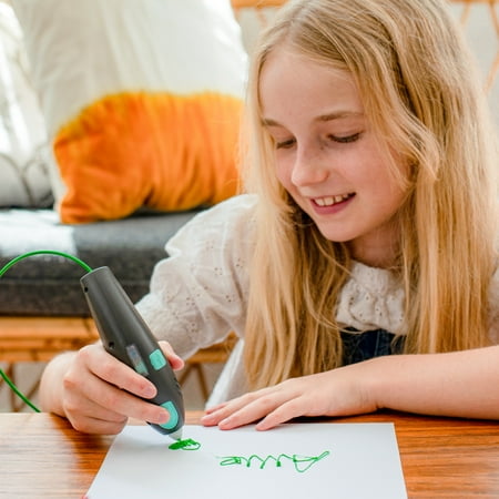 SCRIB3D Junior, 3D Pen for Kids, No Hot Parts, Includes Free Plastic Refills, Stencil Guide