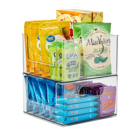 The Home Edit Open Front Bin Plastic Modular Organizer Storage System, 2 Pack, 10" x 10" x 6"