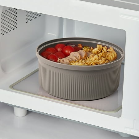 Mainstays Food Storage Container, Round, Grey, 47oz Capacity