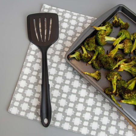 Mainstays 8-Piece Nylon Kitchen Utensil Set with Connector Ring, Black Plastic