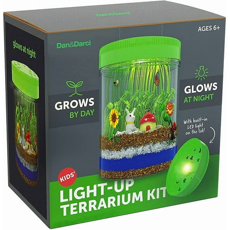 Dan&Darci Light-up Terrarium Kit for Kids - Science Kits, Gardening Gifts, Children Toys