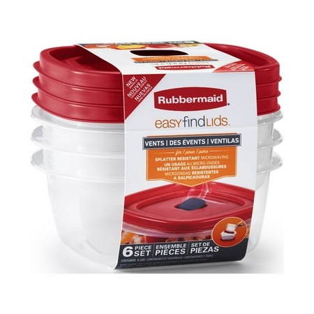Rubbermaid Easy Find Vented Lid Food Storage Containers, 6-Piece Set