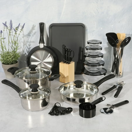 Gibson Home 71-Piece Stainless Steel Silver Cookware Combo Set
