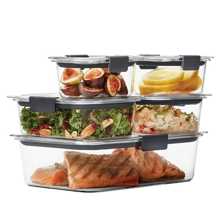 Rubbermaid Brilliance Leak-Proof Food Storage Containers, 10 Piece Set