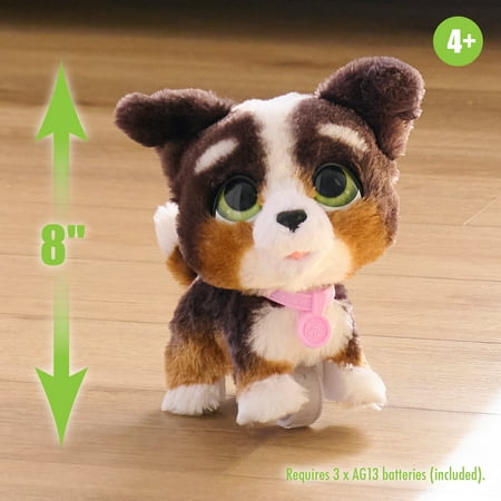 furReal Walk-A-Lots Bernedoodle Interactive Toy, 8-inch Walking Plush Puppy with Sounds, Faux Fur, Kids Toys for Ages 4 up