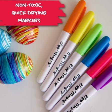 The EggMazing Easter Egg Mini Decorator Kit Arts and Crafts Set - Includes Egg Decorating Spinner and 6 Markers [Packaging May Vary]