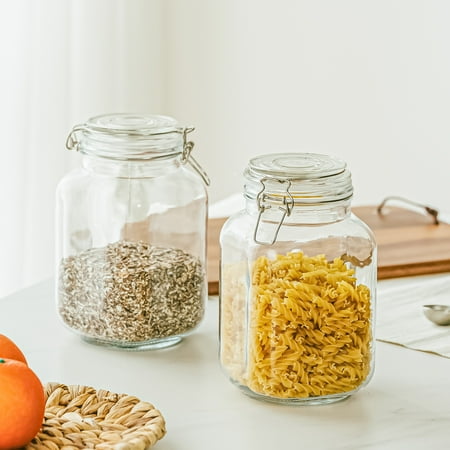 Mainstays Glass 67 oz Lock Lid Storage Jar Canister