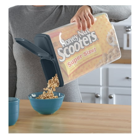 Mainstays Clear Plastics Cereal Dispenser with Lid, 32-Cups, 9.75" x 5.38" x 13.5"