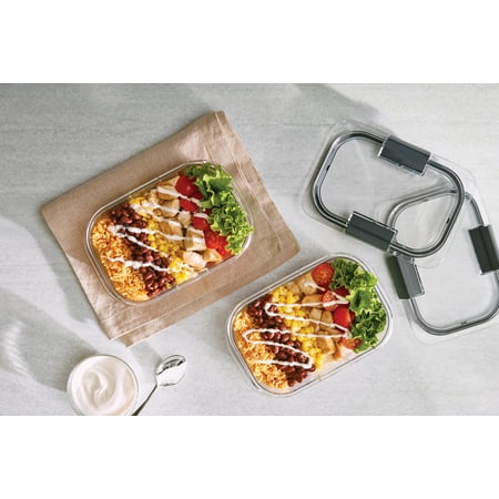 Rubbermaid Brilliance Food Storage Containers, 18 Piece Set, Leak-Proof, BPA Free, Clear Tritan Plastic, Food Storage