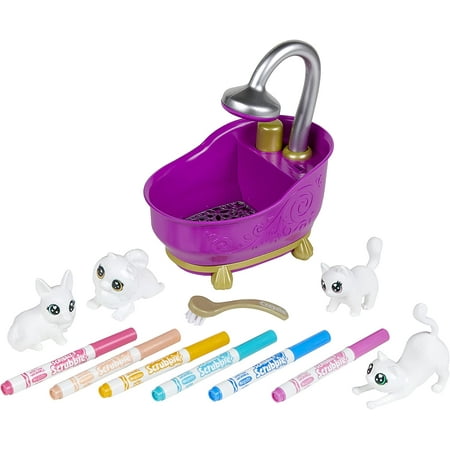 Crayola Scribble Scrubbie Pets Glam Tub, Creative Toy, Color & Wash Animal Set, Coloring Gift for Kids, One Size