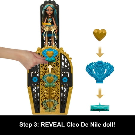 Monster High Skulltimate Secrets Monster Mysteries Playset, Cleo De Nile Doll with 19+ Surprises