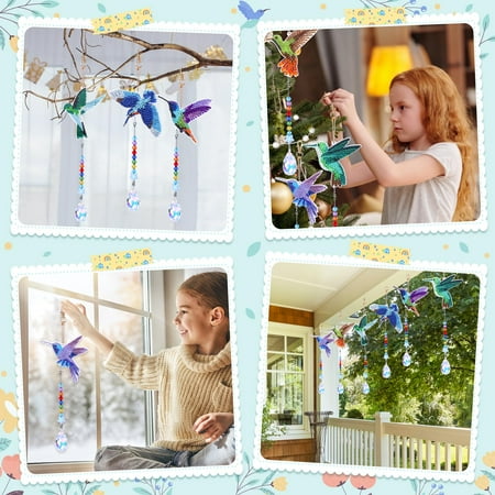 Diamond Art Craft Kits for Girls Ages 6 7 8 9 Gems Wind Chimes Kit for 7-8-9-10 Girls Kids Birthday Gifts Ideas for 6-7-8-9-10 Year Old Girls Arts and Crafts Kits for Kids