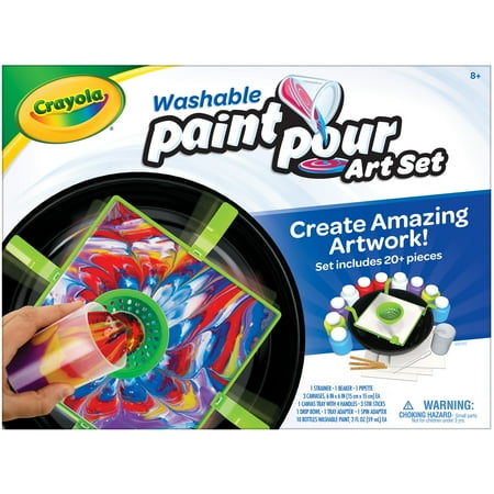 Crayola Washable Paint Pour Set, 20pc Paint Set, Art & Craft Kit, Creative Gift for Kids, 8, 9, 10, 11