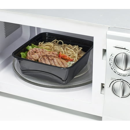 Mainstays 8 Cup Tall Square Meal Prep Food Storage Container, 5 Pack