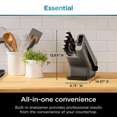 Ninja NeverDull 7-Piece Prep Knife System, Essential, Stainless Steel, Built-in Sharpener, K12007BRN