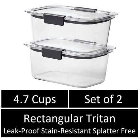 Rubbermaid Brilliance 4.7 Cup Medium Stain-Proof Food Storage Container, Set of 2