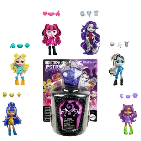 Monster High Potions Mini Dolls, Surprise Character Figures with Water Reveal (Characters May Vary)