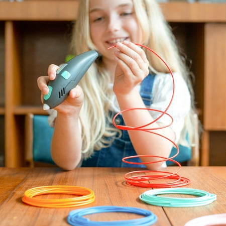 SCRIB3D Junior, 3D Pen for Kids, No Hot Parts, Includes Free Plastic Refills, Stencil Guide