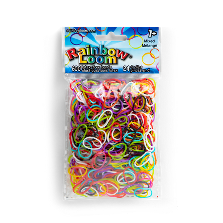 Rainbow Loom? Mix Rubber Bands with 24 C-Clips (600 Count), 7+