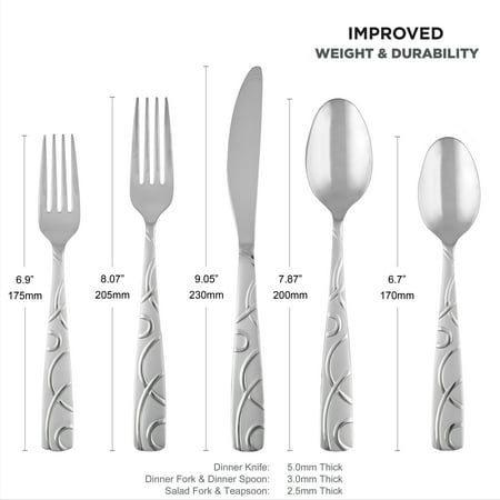 Cambridge Roam Sand 45-Piece Stainless Steel Flatware Set & Hostess Set (Service for 8)