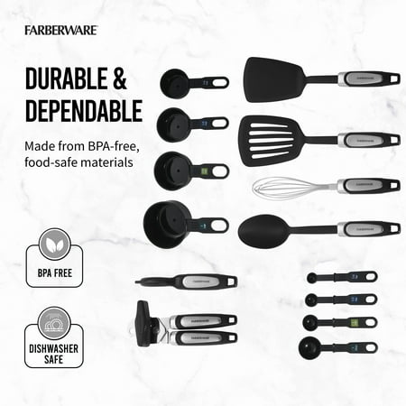 Farberware Professional 14-Piece Kitchen Tool and Gadget Kitchen Utensil Set in BlackBlack,