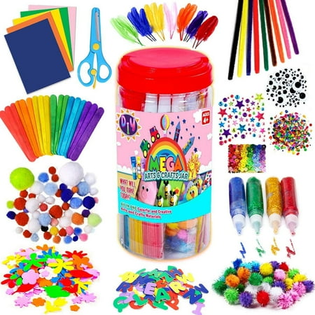 Assorted Arts and Crafts Supplies for Kids- D.I.Y. Collage School Crafting Materials Supply Set, Craft Art Material Kit in Bulk for Kids Age 4 5 6 7 8 9 Years Old Boy Girls, Other