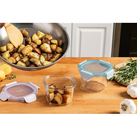 Ello Color Lock Clear Glass Leak-Proof Food Storage Container (2 Count)