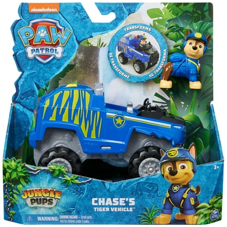 PAW Patrol Jungle Pups, Chase Tiger Vehicle with Figure, Toys for Kids Ages 3 and Up