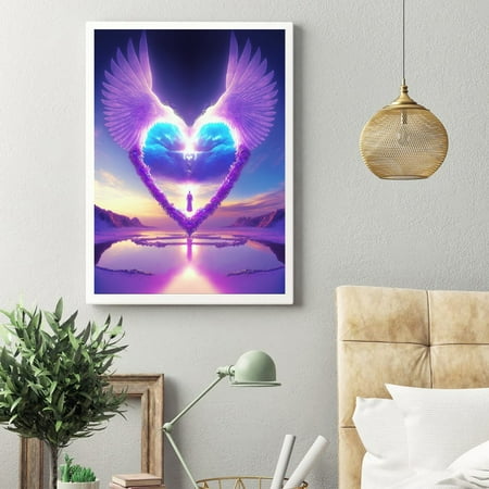Angel Love 5D DIY Diamond Art Kits for Adults Beginner,Diamond Dots Kits Beads Gem Art Crafts,Home Wall Decor 12 X 16 Inch