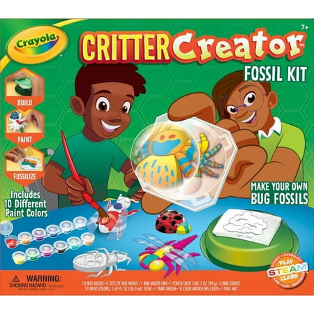 Crayola Metallic Clay Art Kit with Paints, Science Gifts for Kids, Fossil Molds, Bug Toys, Craft Set, Ages 7+