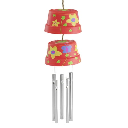 Create & Paint a Mini Wind Chime Making Kit - Arts and Crafts Gift for Girls & Boys Ages 4 5 6 7 8 9 10 -12 - Birthday & Christmas Gifts for Kids - Kid Art & Craft Kits - DIY Stuff for Girl Age 4-12