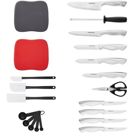 Farberware Classic 22 Piece Stamped Stainless Steel Knife Set and Utensil Set