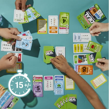 Monopoly Deal Card Game, Quick-Playing Family Card Game for 2-5 Players, Non-Candy Easter Basket Stuffers Gifts, Ages 8+