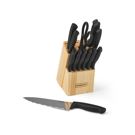 Farberware Classic 23 Piece Never Needs Sharpening Dishwasher Safe Stainless Steel Cutlery and Utensil Set in Black