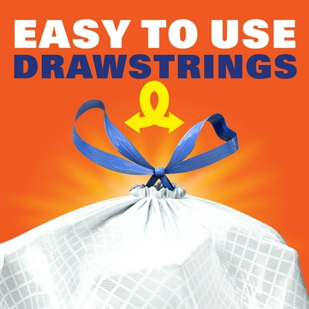 Hefty Ultra Strong 13 gallon Trash Bags, Tall Kitchen Trash Bags, White, Unscented, 80 Bags