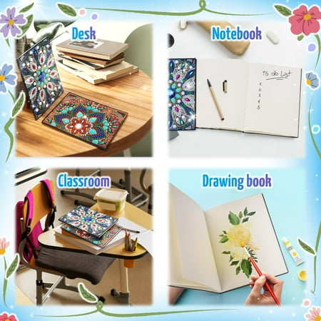 Craft Kits for Kids Age 6-8-9-10, Girls Birthday Presents for 5 7 11 12 Year Old Notebook Diamond Art Painting Kit Arts and Crafts for Kids Toys for 5-10 Year Old Girl Gifts Diary Cute Stationery Set