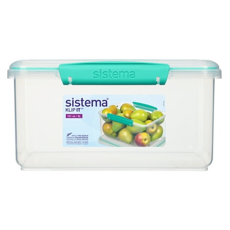 Sistema Klip It Collection Rectangle Food Storage Container, 3Liters, Plastic