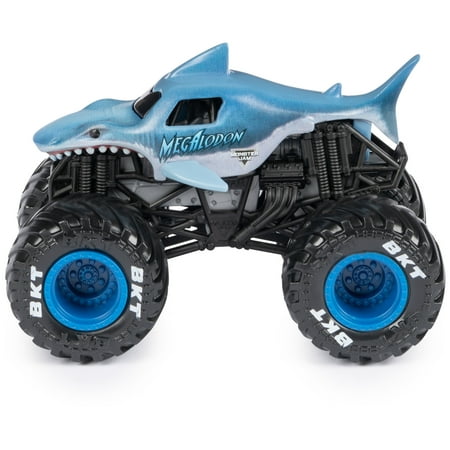 Monster Jam, Official Megalodon Monster Truck, Die-Cast Vehicle, 1:64 Scale, Kids Toys for Boys Ages 3 and up, Blue