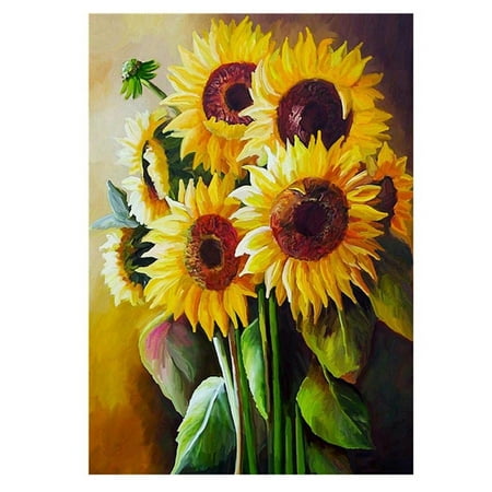 RnemiTe-amo Sunflower 5D Diamond Art Kits Art Kits for Adults,5D Sunflower Flower Diamond Art Kit for Beginners,Flower 5D Diamond Art Kits Dots Kit Rose Painting Arts Crafts Home Decor Gif