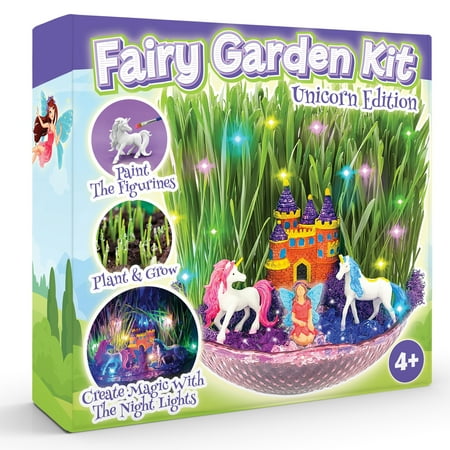 Bloonsy Unicorn Fairy Garden Kit for Kids, Light Up Fairy Unicorn Terrarium Kit, Science STEM Toys Presents, Unicorn Arts and Crafts Project for Little Girls Age 4 5 6 7 8-12 Year Old Girl Gift
