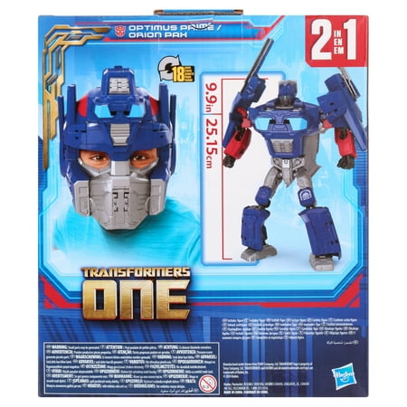 Transformers One 2 in 1 Mask and Optimus Prime (Orion Pax) 9.9" Action Figures for Kids Age 6+