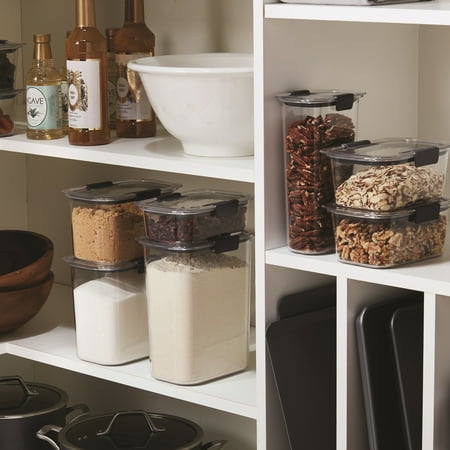 Rubbermaid Brilliance Tritan Airtight Pantry Food Storage 8-Pc Set, 2.8 Qt, Dishwasher Safe