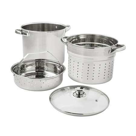 Mainstays 4-Piece Stainless Steel 8 qt Cooker Multipot Set