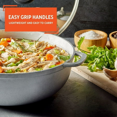 Imusa 2 Piece Colombian Cast Aluminum Caldero Set with Glass Lid, Silver