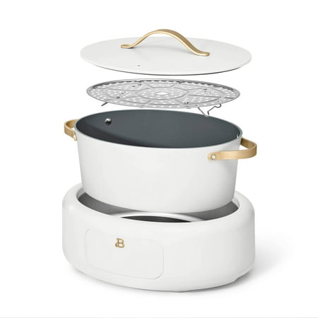 Beautiful 10 in 1, 6 Qt Electric Multi-Cooker, White Icing by Drew Barrymore, White