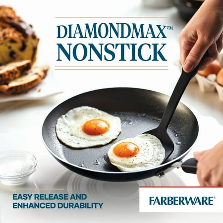 Farberware Easy Clean 22 Piece Nonstick Aluminum Pot and Pan Set, Black, Black