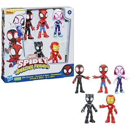 Marvel Spidey and His Amazing Friends Hero Collection Pack, 5 Action Figures