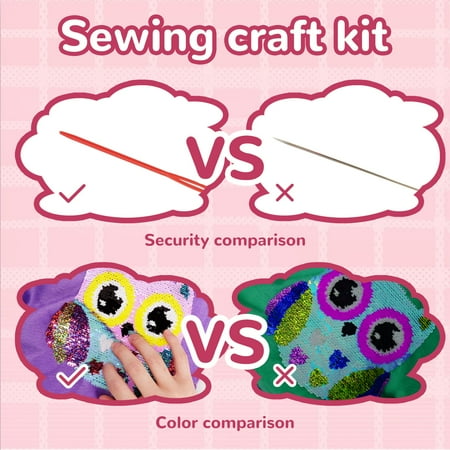 Dikence Birthday Crafts Gifts for 6 7 8 Year Old Girls Gifts Surprise Soft Kid Toys for 4 5 6 7 Year Olds Girl Kids Sewing Kits for Girls Kids' Craft Kits for Kids Arts and Crafts for Kids Age 5 6 7 8, Owl