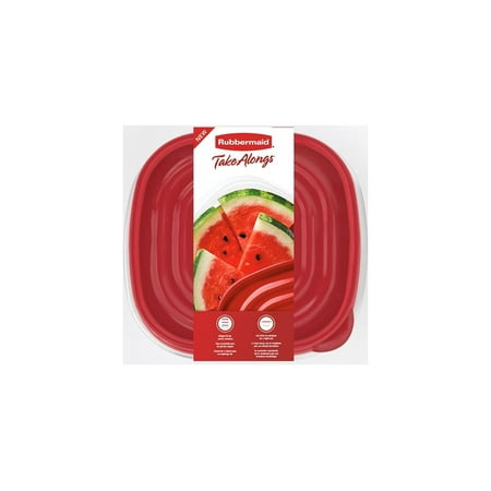Rubbermaid TakeAlongs 11.7 Cup Food Storage Containers, Set of 2, Red4,